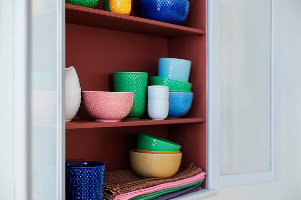 Lyngby Porcelæn Rhombe color æggebæger, blå - H: 4,5 cm. - Bahne